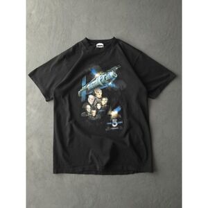 Vintage 90s Babylon 5 Sci-Fi TV Series Black Cotton T-shirt Tultex L